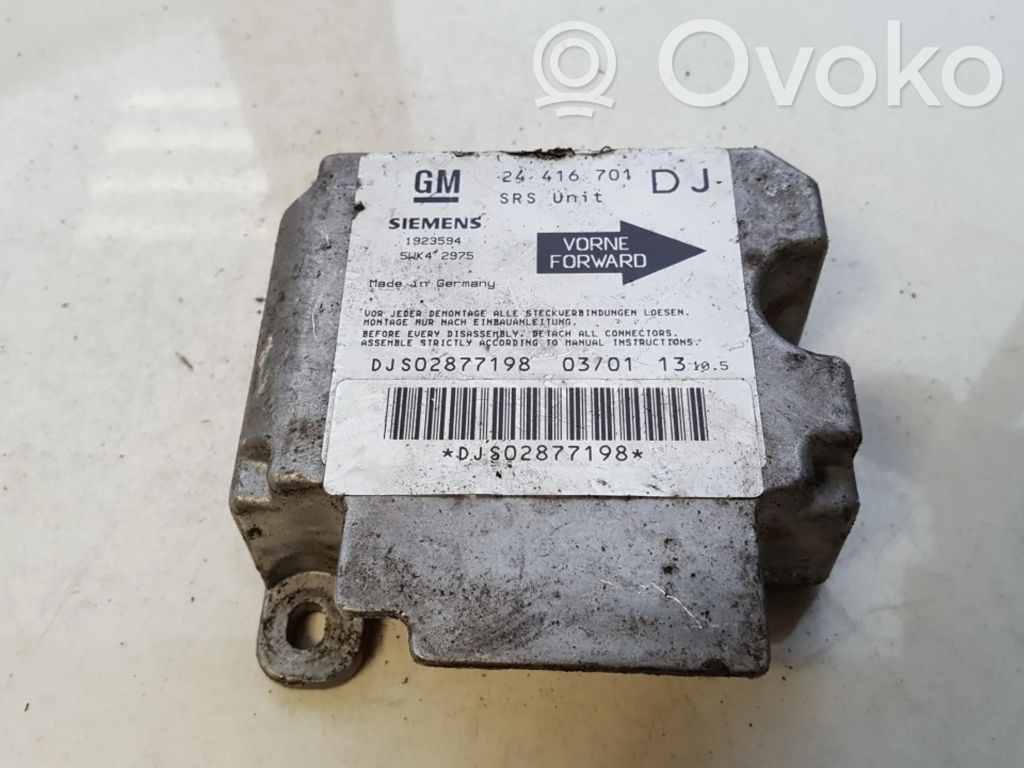 Centralina/modulo airbag   24416701,1923594,1923594,24416701,5WK2975