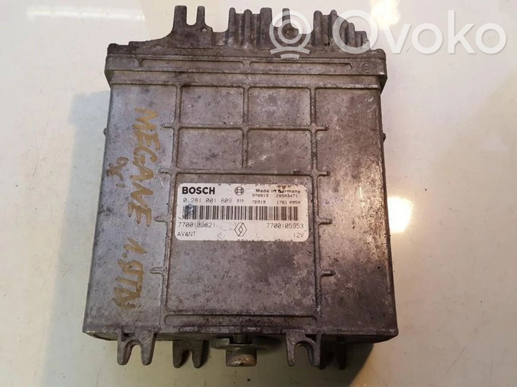 Unidad de control/módulo del motor   7700109621,0281001809,0281001809,7700109621