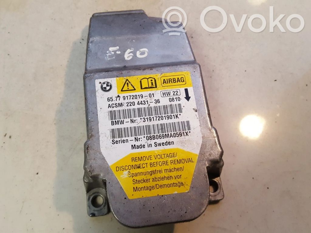BMW 5 E60 E61 Unitate/modul de comandă airbaguri 