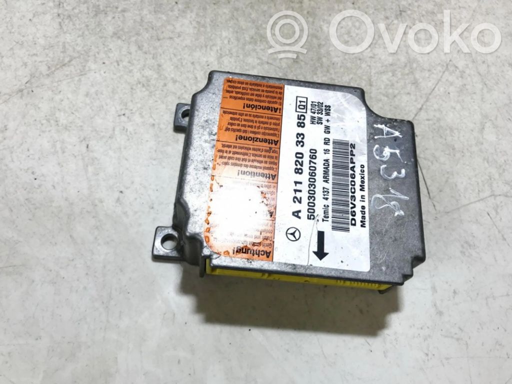 Centralina/modulo airbag   A2118203385,500303060760,500303060760,A2118203385