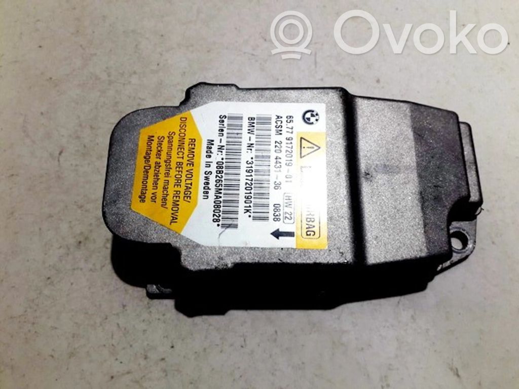 BMW 5 E60 E61 Turvatyynyn ohjainlaite/moduuli 