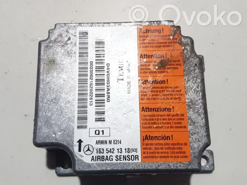 Mercedes-Benz ML W163 Unidad de control/módulo del Airbag 