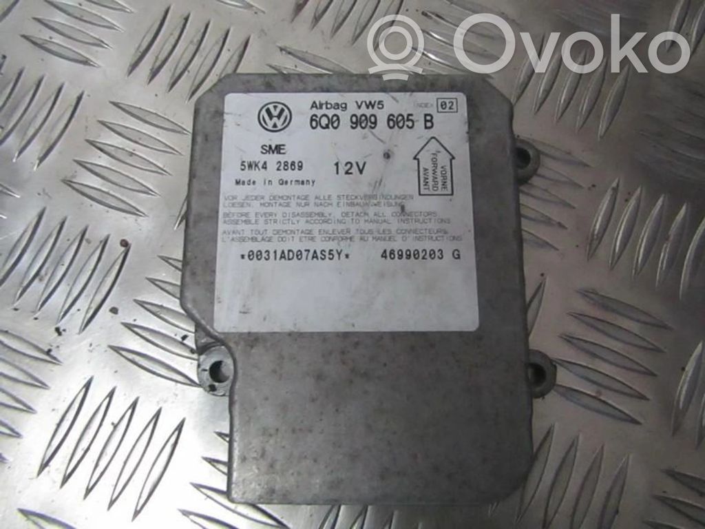 Centralina/modulo airbag   6Q0909605B,5WK42869,46990203G,5WK42869,6Q0909605B