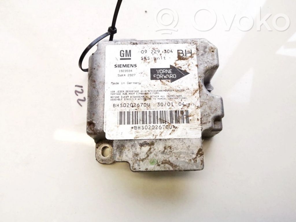 Opel Astra G Unidad de control/módulo del Airbag 