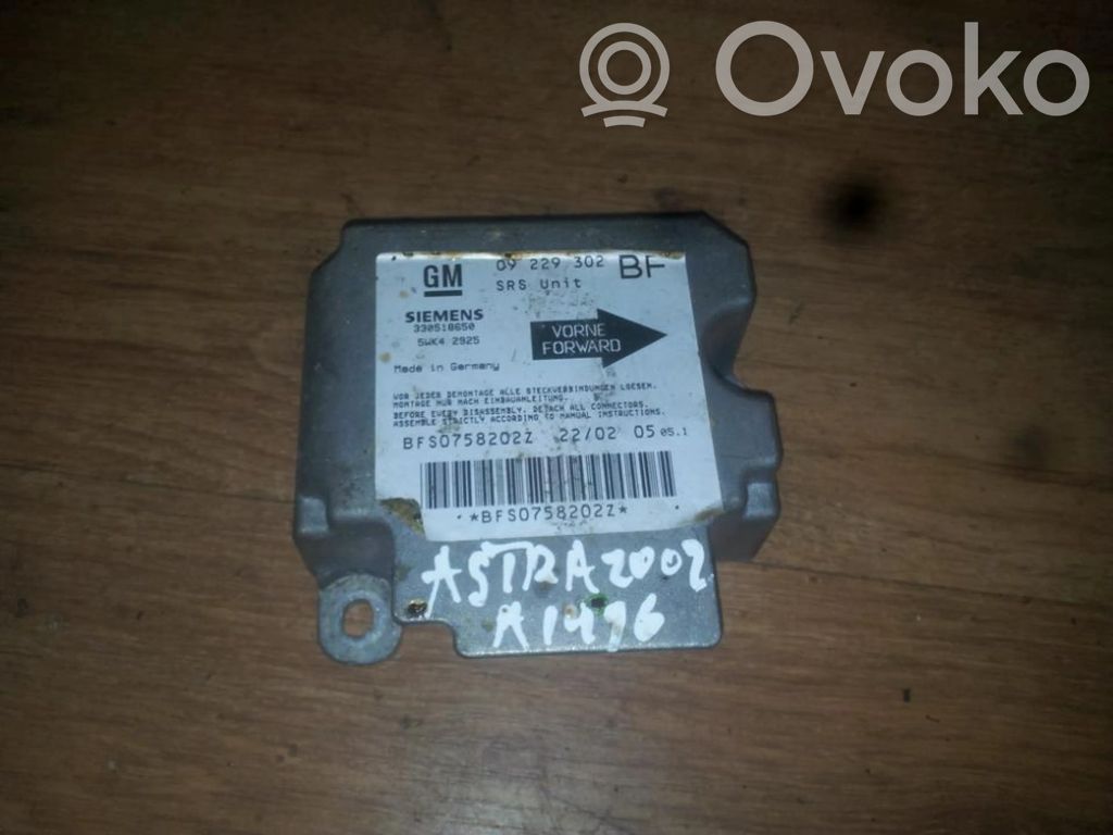 Turvatyynyn ohjainlaite/moduuli   09229302BF,5WK42925,09229302BF,5WK42925