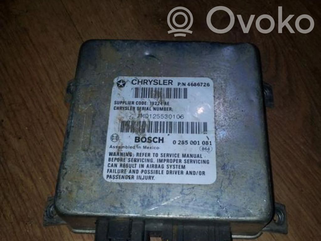 Centralina/modulo airbag   P4686726,0285001081,0285001081,P4686726