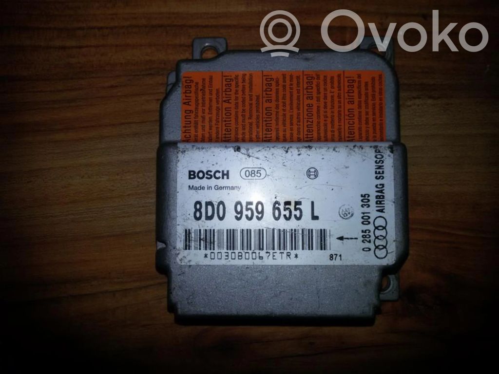 Module de contrôle airbag   8D0959655L,0285001305,0285001305,8D0959655L