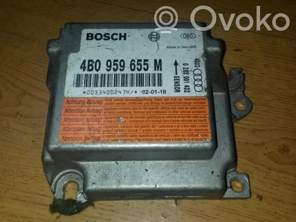 Airbag control unit/module   4B0959655M,0285001432,0285001432,4B0959655M
