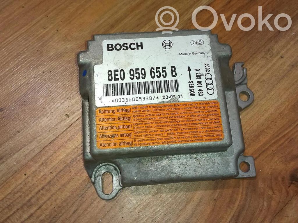Audi A4 S4 B6 8E 8H Centralina/modulo airbag 