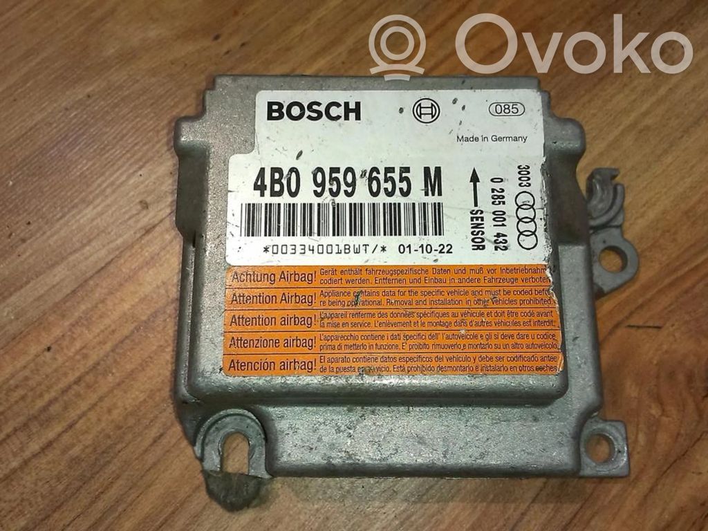 Airbag control unit/module   4B0959655M,0285001432,0285001432,4B0959655M