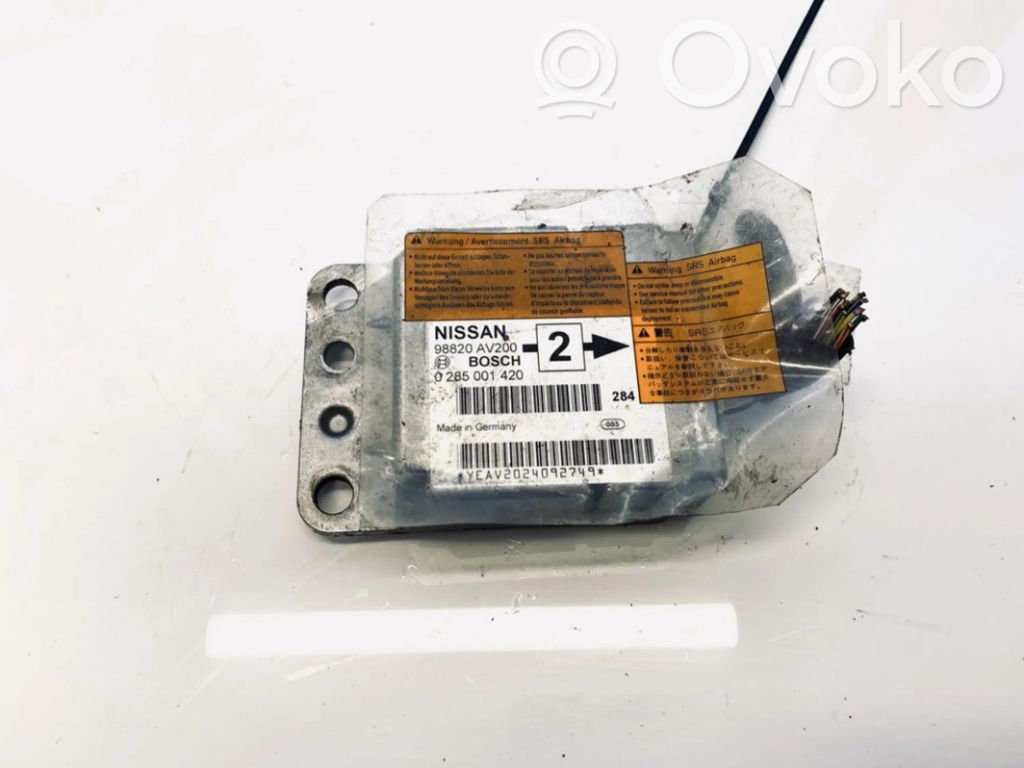 Centralina/modulo airbag   98820AV200,0285001420,0285001420,98820AV200