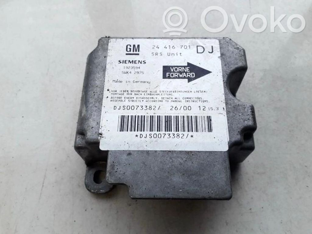 Unidad de control/módulo del Airbag   24416701,1923594,1923594,24416701