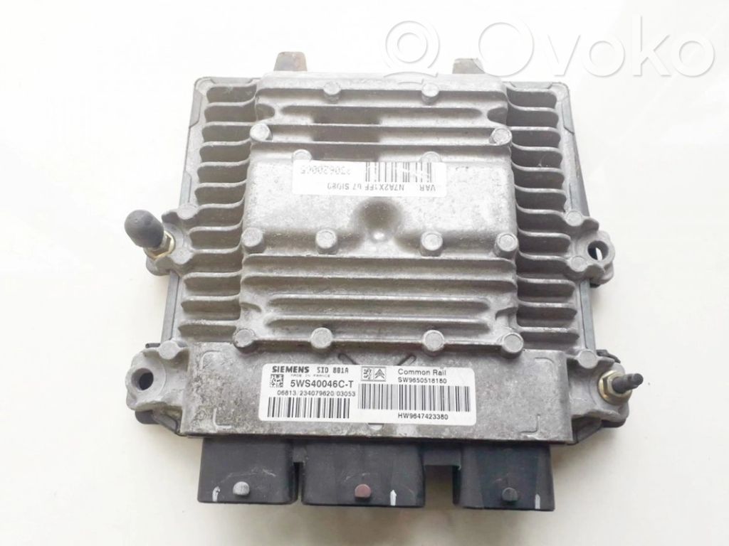 Engine control unit/module   5WS40046CT,5WS40046CTM,5WS40046CTM,5WS40046CT,HW9647423380,SW9650518180