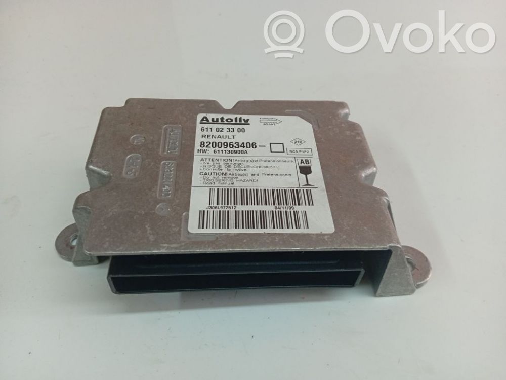 Renault Clio III Module de contrôle airbag 