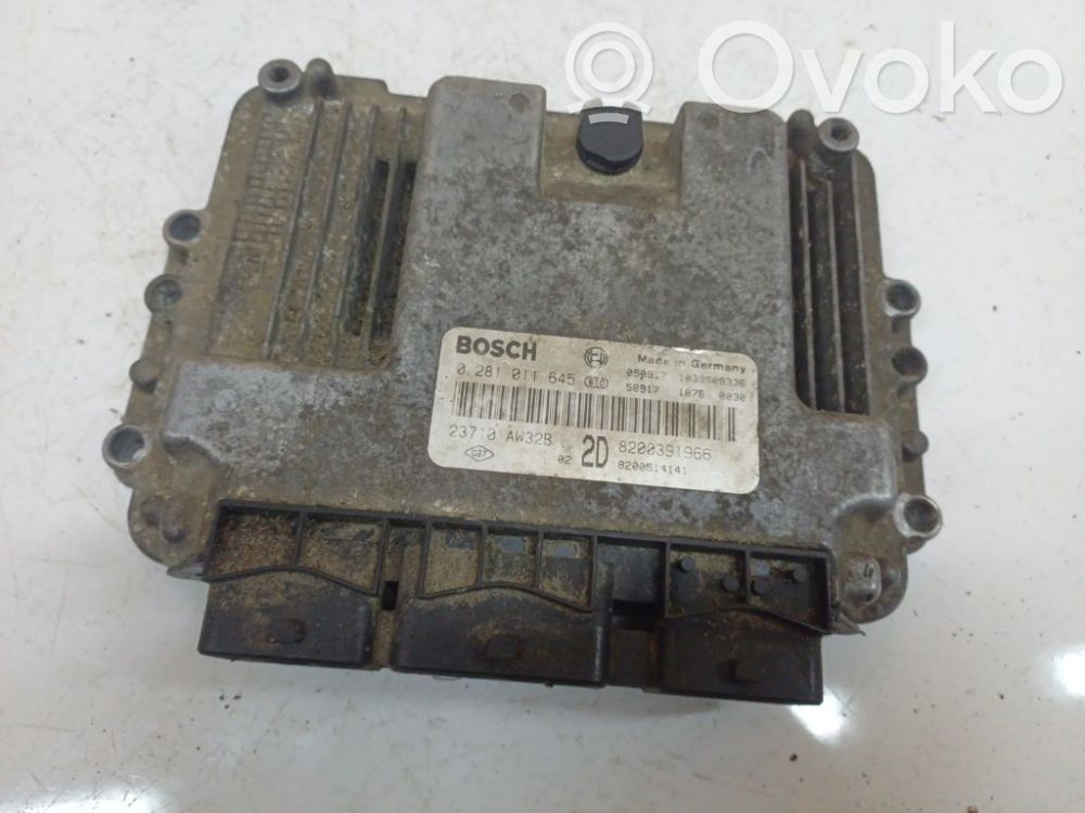 Unidad de control/módulo del motor   0281011645,0281011645,23710AW32B,8200391966,8200514141