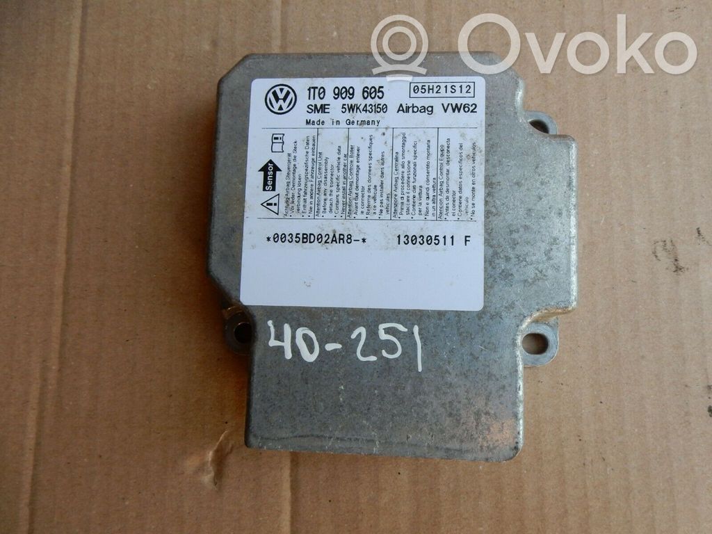 Sterownik / Moduł Airbag   1T0909605,VW,40251