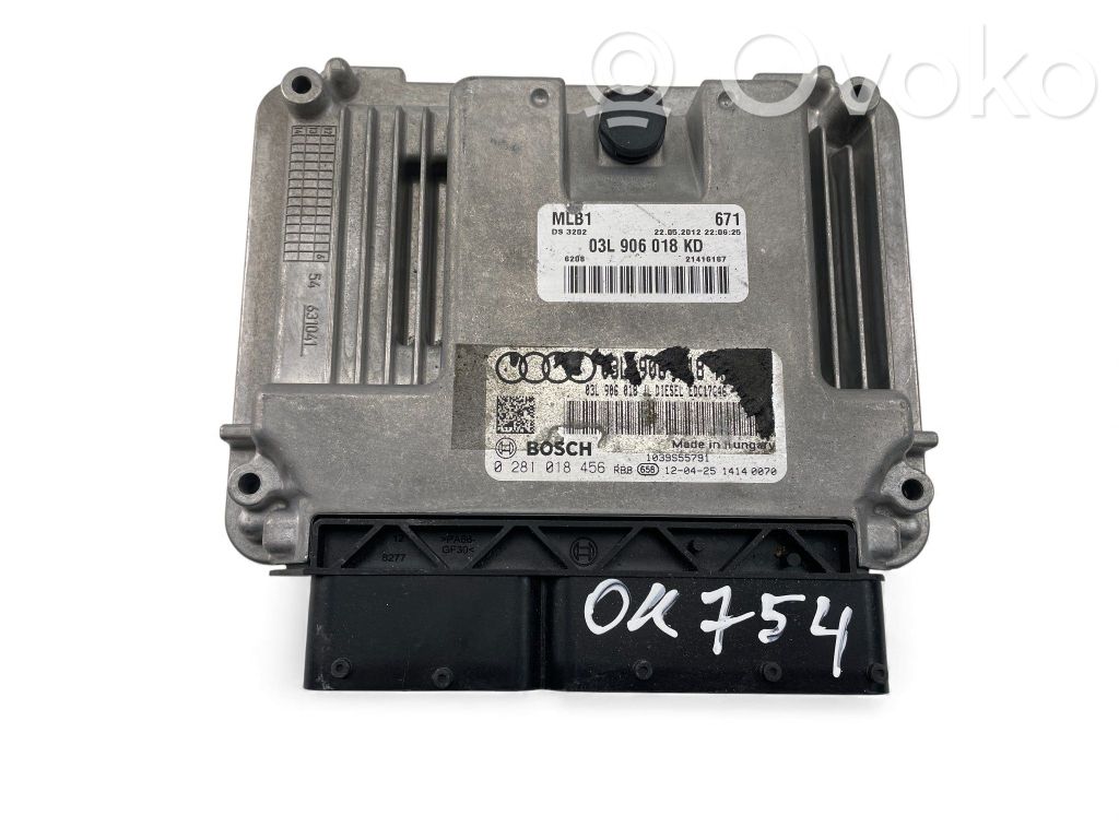 Engine control unit/module ECU   03L906018KD,0281018456