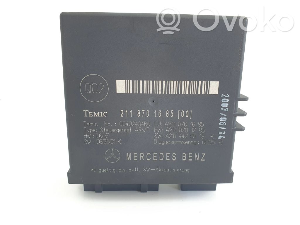 Mercedes-Benz E W211 Tailgate/trunk control unit/module 