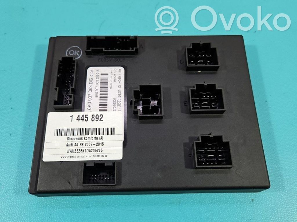 Audi A4 S4 B8 8K Modul de control caroserie central 