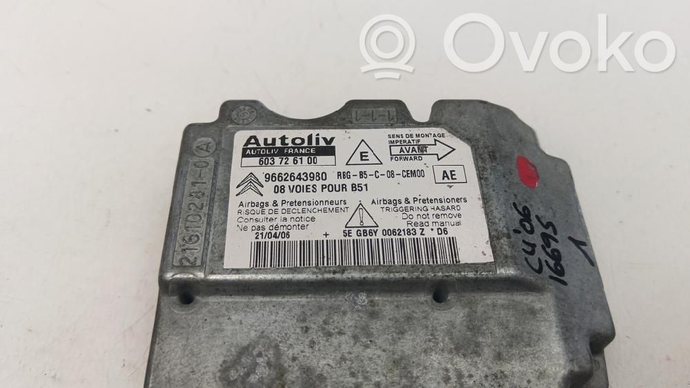 Module de contrôle airbag   9662643980