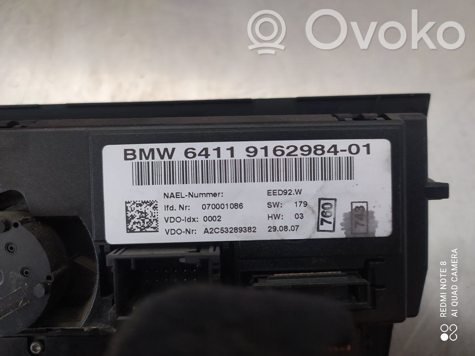 BMW 3 E90 E91 Gaisa kondicioniera / klimata kontroles / salona apsildes vadības bloks (salonā) 