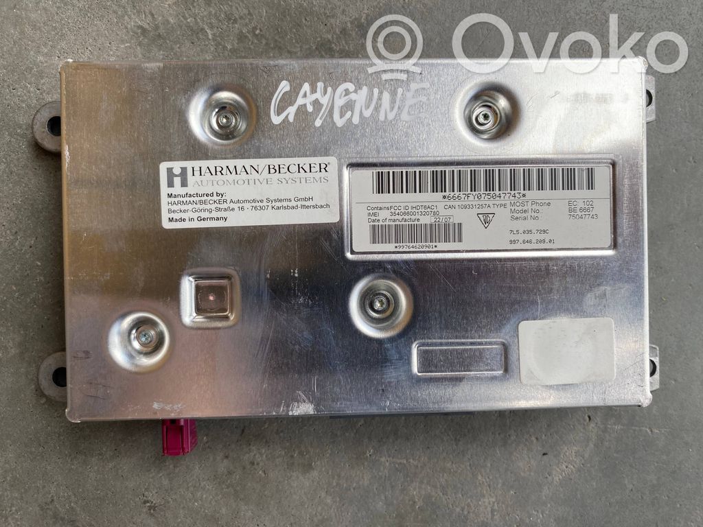 Porsche Cayenne (9PA) Unité de commande, module téléphone 