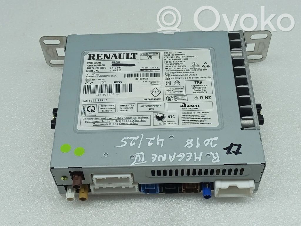 Renault Megane IV Radio/CD/DVD/GPS head unit 