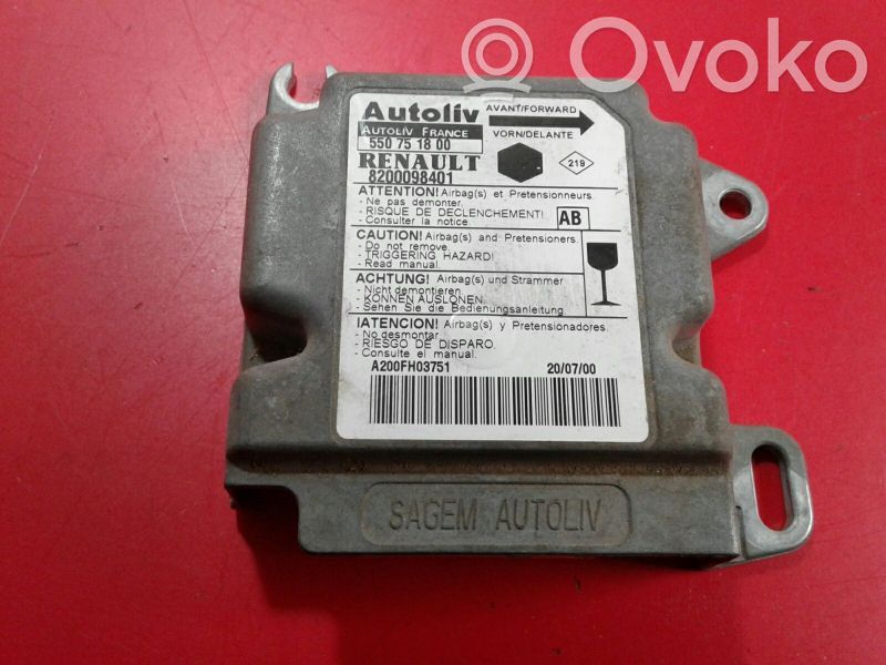 Renault Kangoo I Airbag control unit/module 