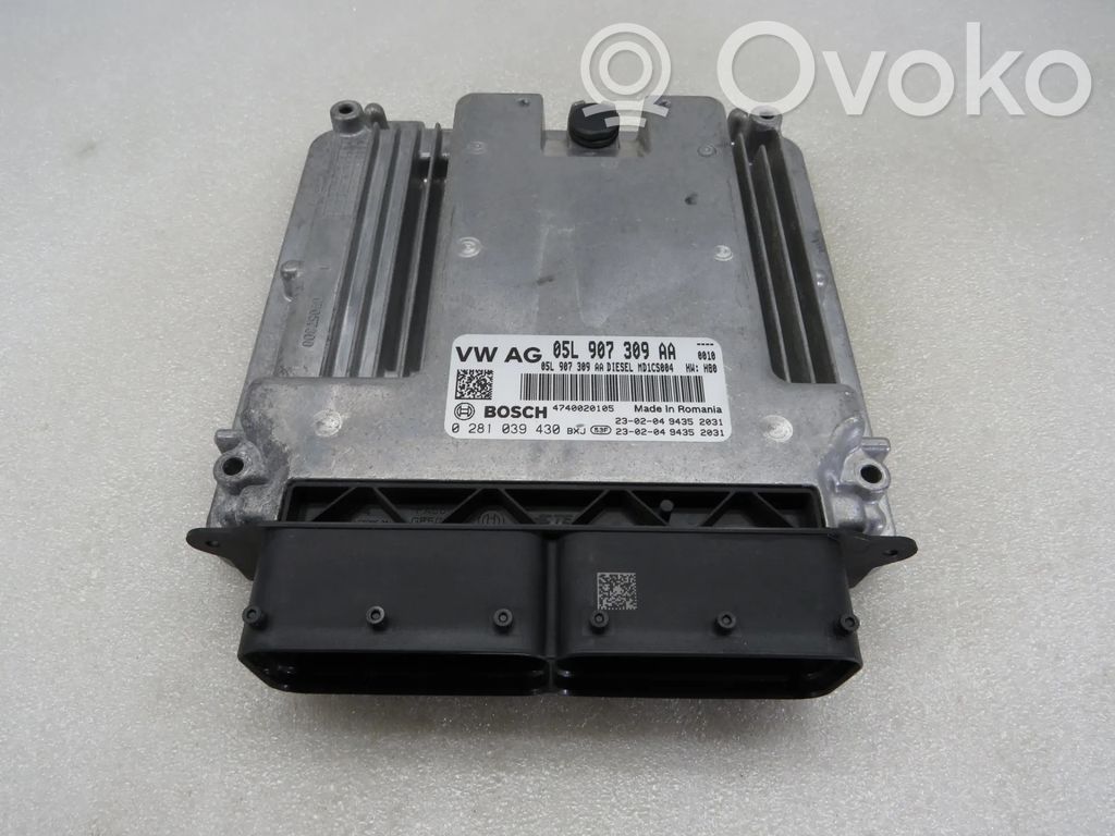 Блок управления двигателя   05L906022HF5FN,0281039430,05L907309AA,4740020105