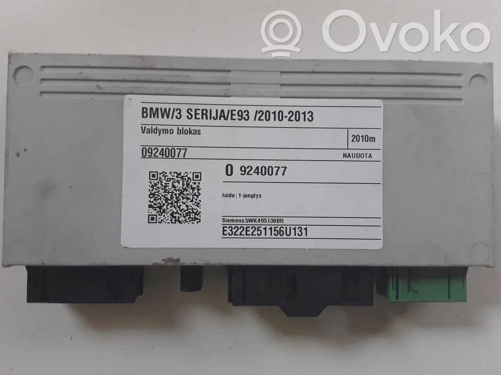 BMW 3 E92 E93 Kiti valdymo blokai/ moduliai 