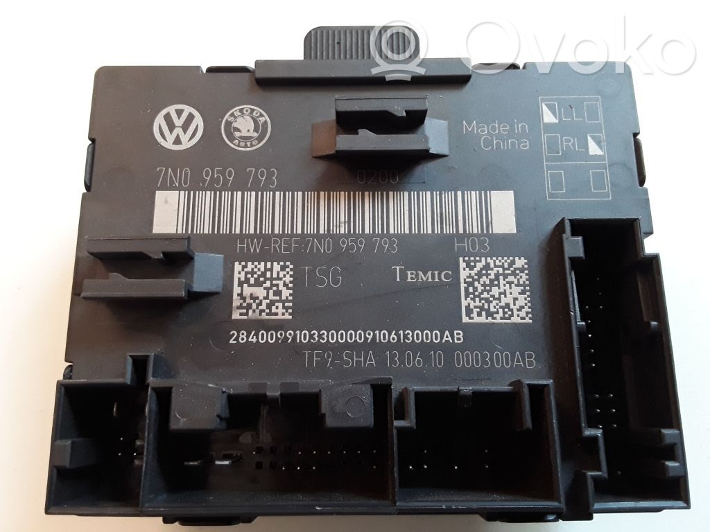 Skoda Yeti (5L) Unidad de control/módulo de la puerta 