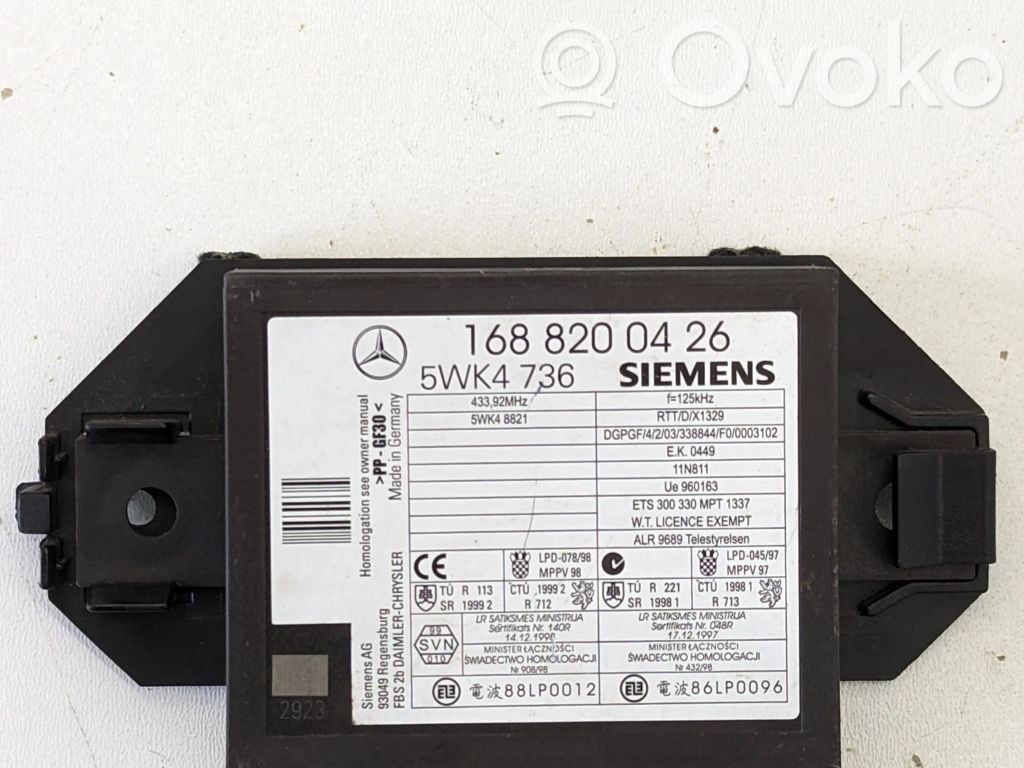 Mercedes-Benz A W168 Moduł / Sterownik immobilizera 