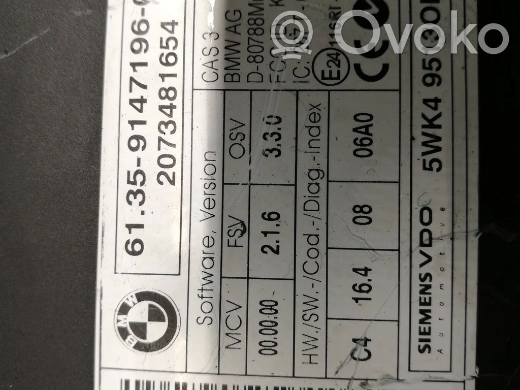 BMW 3 E92 E93 CAS control unit/module 