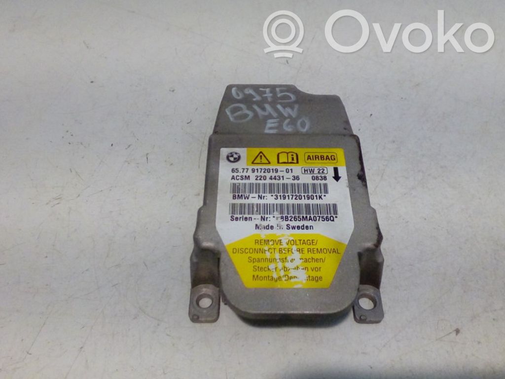 Airbag control unit/module   9172019,65779172019,220443136