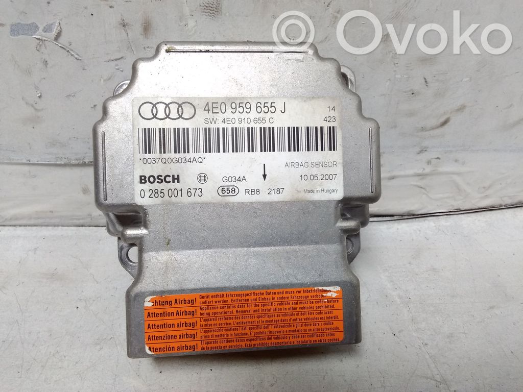 Audi A8 S8 D3 4E Airbag control unit/module 