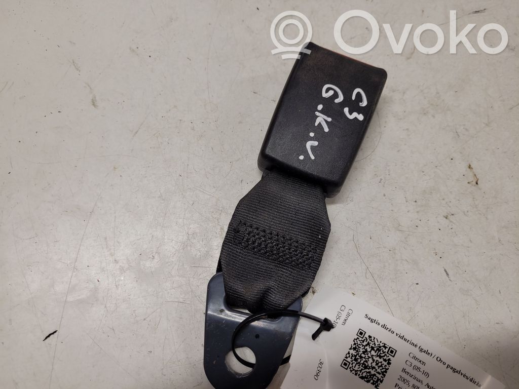 Citroen C3 Hebilla del cinturón del medio (trasero) 
