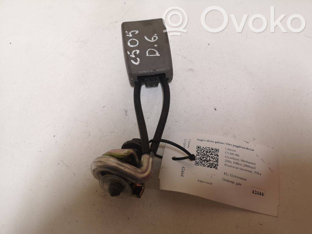 Citroen C5 Hebilla del cinturón de seguridad trasero 
