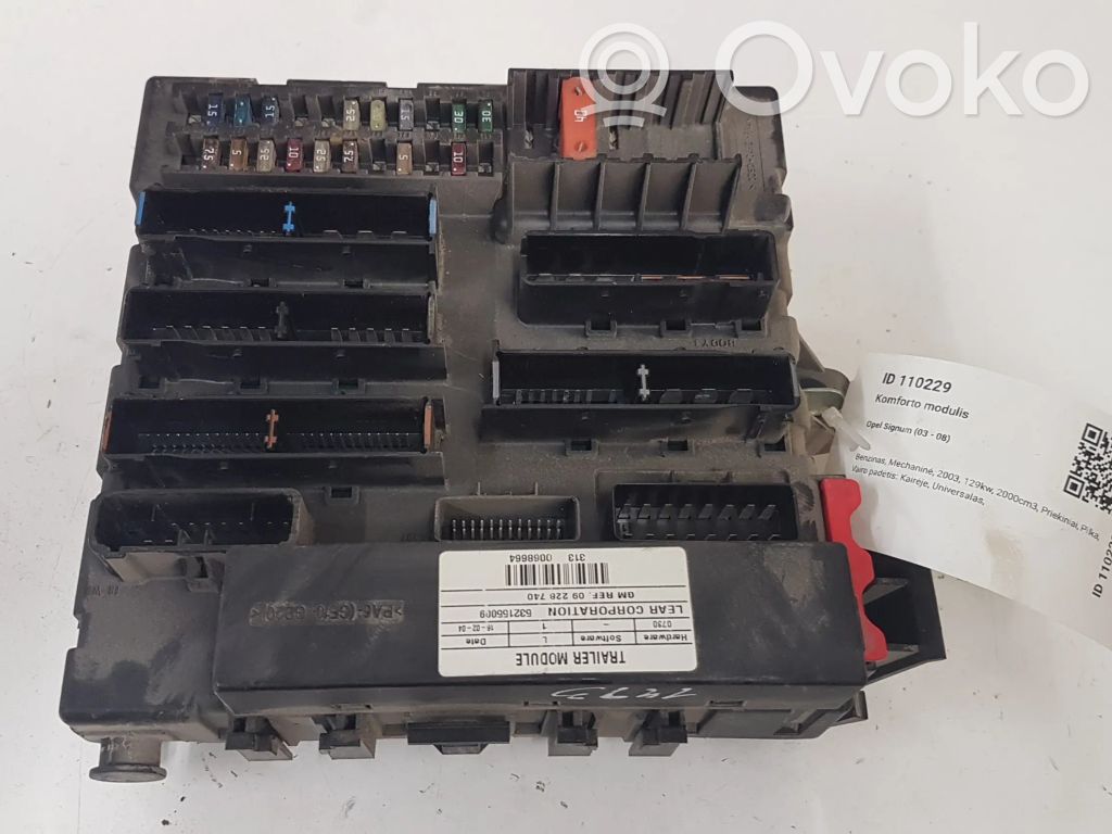 Opel Signum Moduł / Sterownik komfortu 