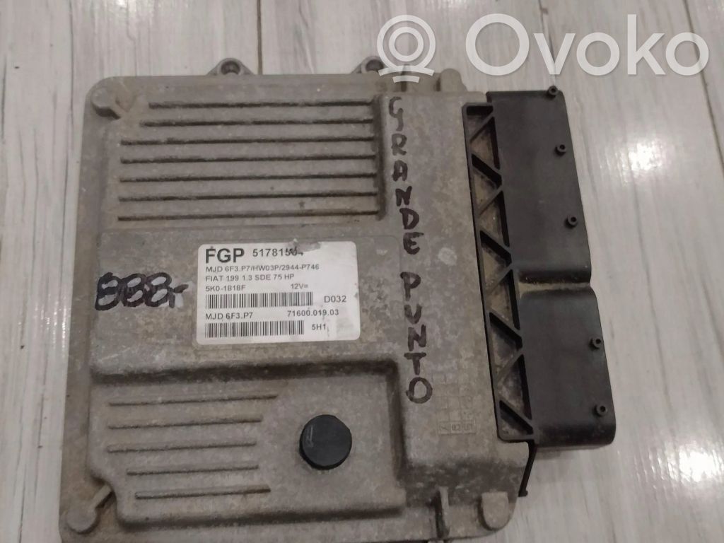 Fiat Grande Punto Engine control unit/module ECU 