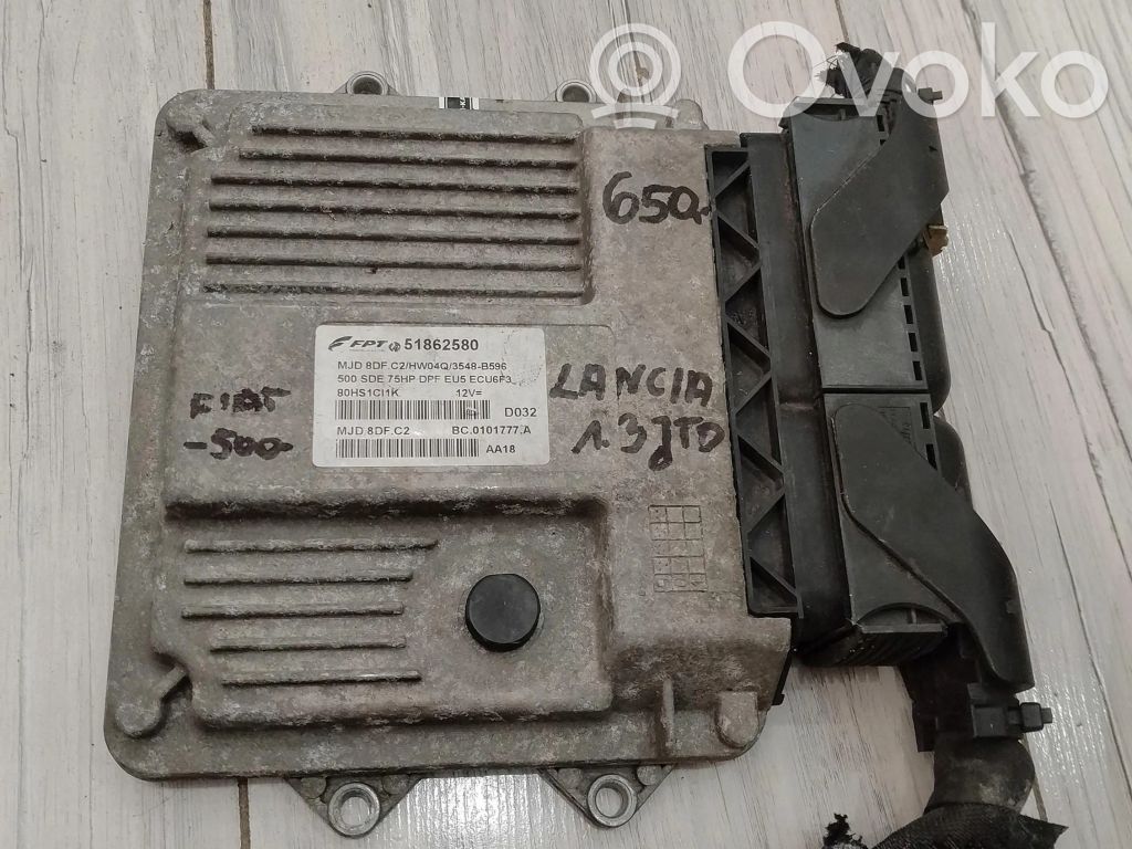 Fiat 500 Unité de commande, module ECU de moteur 