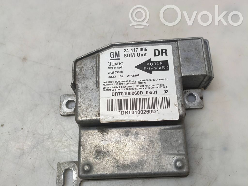 Opel Corsa C Airbag control unit/module 