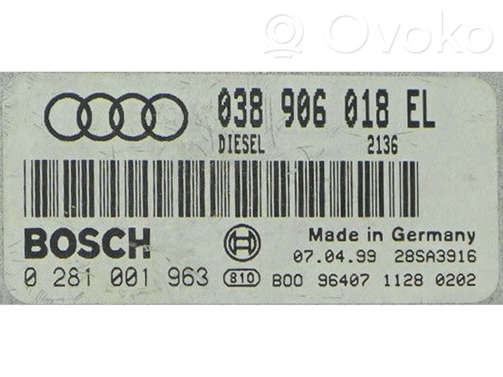 Engine control unit/module ECU   038906018EL,0281001963