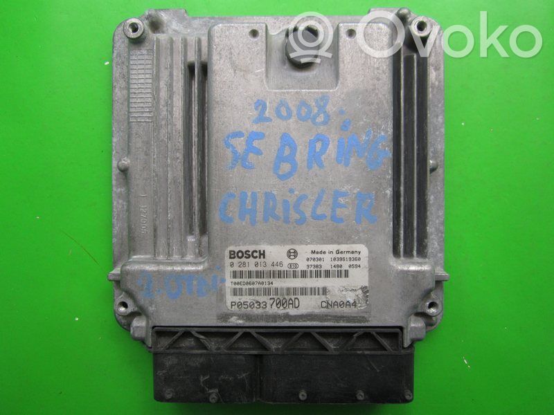 Engine control unit/module ECU   P05033700AD,0281013446