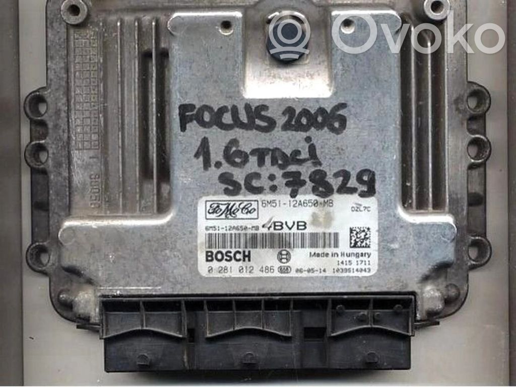 Engine control unit/module ECU   6M5112A650MB,0281012486