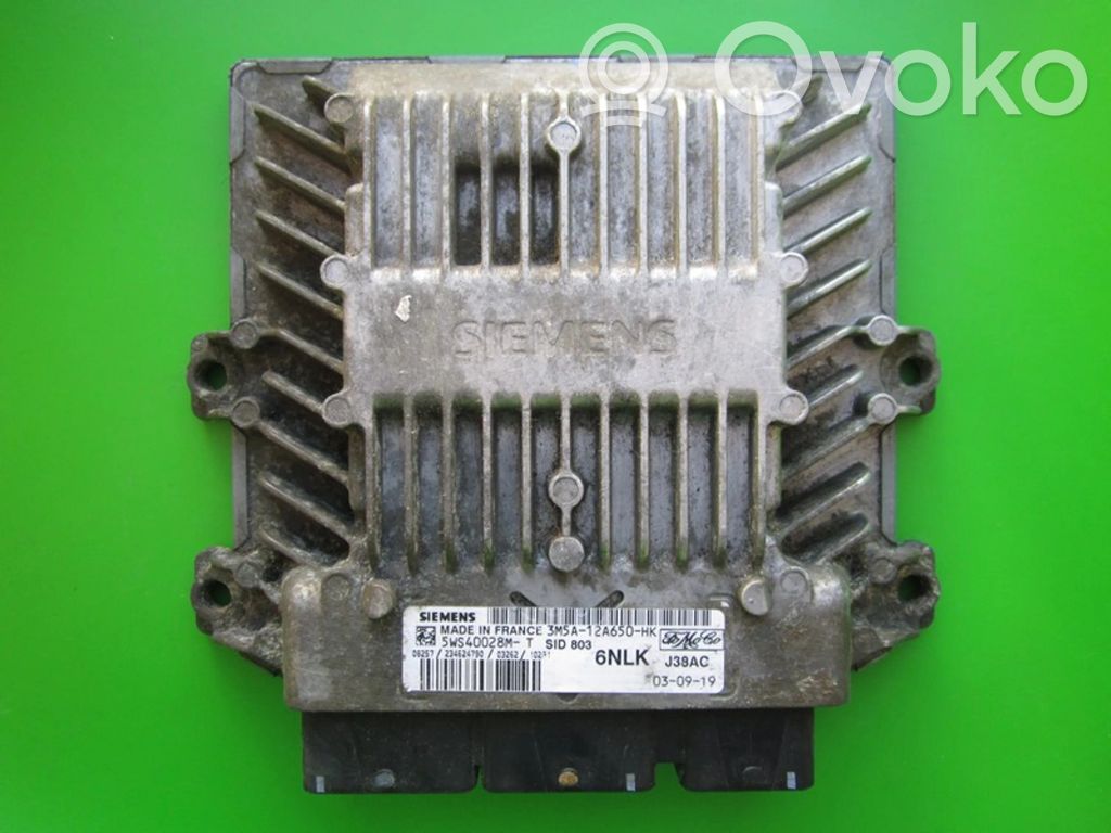 Engine control unit/module ECU   3M5A12A650HK,5WS40028MT