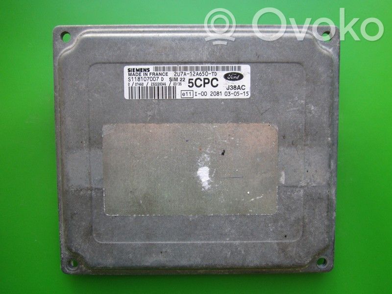 Ford Fiesta Unité de commande, module ECU de moteur 