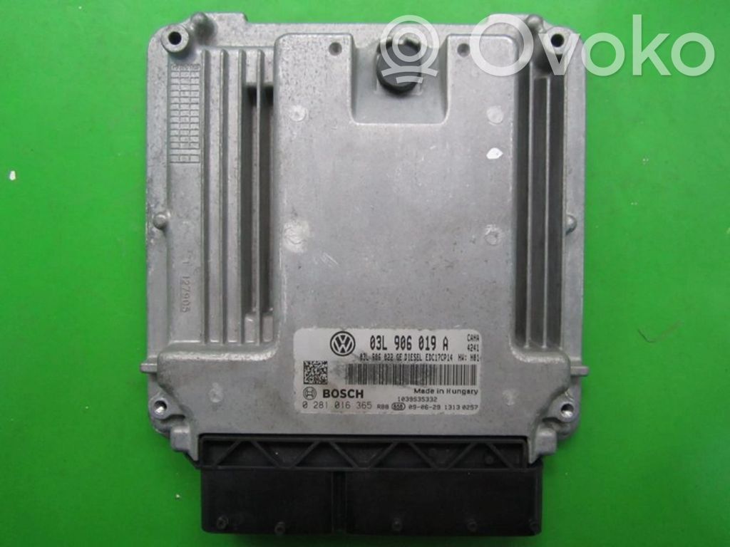 Unité de commande, module ECU de moteur   03L906019A,0281016365