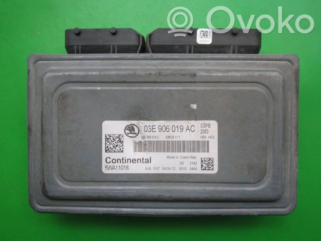 Engine control unit/module ECU   03E906019AC,5WA11016
