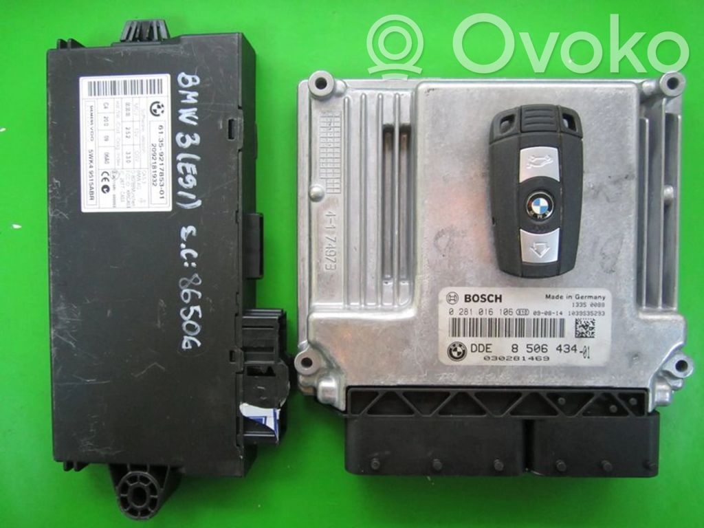 BMW 1 E81 E87 Juego de cerradura y set ECU del motor 