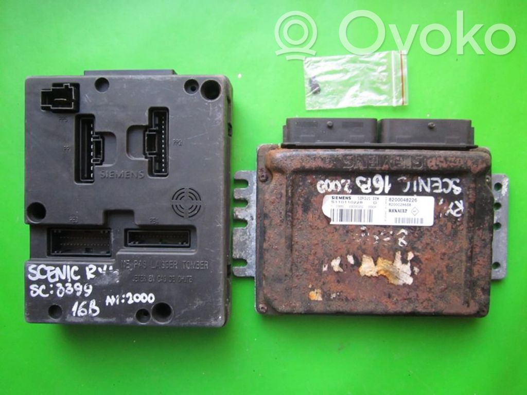 Renault Scenic I Engine ECU kit and lock set 